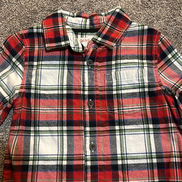 Cat & Jack Other - Cat & Jack Flannel Red Plaid Long Sleeve Shirt. Size 3T Boys